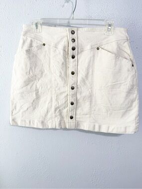 Tecovas Off-White Button-Front Mini Skirt size 29/8